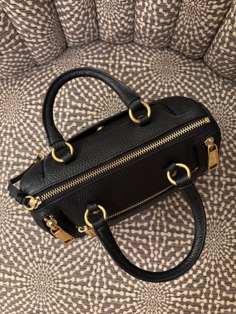 Rebecca Minkoff Mab Black Leather Small Speedy Top Handle Satchel Bag w/ Strap - Picture 3 of 16